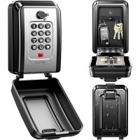 ISEYOU Key Box, Cassetta Chiavi con Codice Ripristinabile Muro, Locker Chiavi Combinazione a 12 Cifre da Esterno, Grande Capacità & Resistente alle Intemperie per Casa, Ufficio, Garage, Appartamento