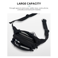 ISEYOU Fanny Pack Waist Packs: Large Crossbody Fanny Packs for Women Men with 5 Zipper Pockets Adjustable Strap Waist Bags Hip Pack for Traveling Cycling Running Hiking-Black