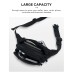 ISEYOU Fanny Pack Waist Packs: Large Crossbody Fanny Packs for Women Men with 5 Zipper Pockets Adjustable Strap Waist Bags Hip Pack for Traveling Cycling Running Hiking-Black