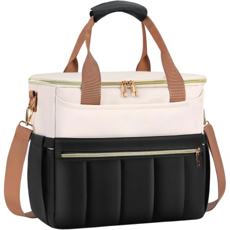 ISEYOU Borsa Termica Porta Pranzo, Apertura Larga Borse Porta Pranzo con 6 Tasche, Grande 14,7L Impermeabile Borsa Frigo con Spallacci Regolabili e Porta Bottiglia per Lavoro, Picnic, Scuola e Viaggi ISEYOU Borsa Termica Porta Pranzo, Apertura Larga Borse Porta Pranzo con 6 Tasche, Grande 14,7L Impermeabile Borsa Frigo con Spallacci Regolabili e Porta Bottiglia per Lavoro, Picnic, Scuola e Viaggi