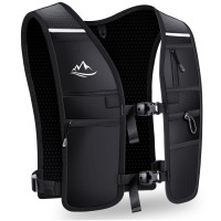 ISEYOU Gilet Running Super Leggero, Gilet da Corsa Riflettente Traspirante per Uomini e Donne, Tasche Multiple, Cintura Regolabile Running Vest per Ciclismo Escursionismo Trekking Trail-L