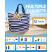 ISEYOU Borsa Mare Donna Grande XXL con Borsa Frigo Staccabile, Borsa Spiaggia Famiglia 49L Impermeabile alla Sabbia con Cerniera, Pieghevole e Leggera Borse Tracolla Per Viaggio, Piscina & Palestra