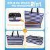 ISEYOU Borsa Mare Donna Grande XXL con Borsa Frigo Staccabile, Borsa Spiaggia Famiglia 49L Impermeabile alla Sabbia con Cerniera, Pieghevole e Leggera Borse Tracolla Per Viaggio, Piscina & Palestra