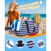 ISEYOU Borsa Mare Donna Grande XXL con Borsa Frigo Staccabile, Borsa Spiaggia Famiglia 49L Impermeabile alla Sabbia con Cerniera, Pieghevole e Leggera Borse Tracolla Per Viaggio, Piscina & Palestra