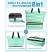 ISEYOU Borsa Mare Donna Grande XXL con Borsa Frigo Staccabile, Borsa Spiaggia Famiglia 49L Impermeabile alla Sabbia con Cerniera, Pieghevole e Leggera Borse Tracolla Per Viaggio, Piscina & Palestra-Verde