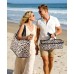ISEYOU Borsa Mare Donna Grande XXL con Borsa Frigo Staccabile, Borsa Spiaggia Famiglia 49L Impermeabile alla Sabbia con Cerniera, Pieghevole e Leggera Borse Tracolla Per Viaggio, Piscina & Palestra-Leopardo