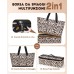 ISEYOU Borsa Mare Donna Grande XXL con Borsa Frigo Staccabile, Borsa Spiaggia Famiglia 49L Impermeabile alla Sabbia con Cerniera, Pieghevole e Leggera Borse Tracolla Per Viaggio, Piscina & Palestra-Leopardo