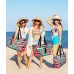 ISEYOU Borsa Mare Grande XXL Famiglia, Borsa Spiaggia con Chiusura Zip e Impermeabile, Leggera e Pieghevole, Multitasche ad Ampia Capacità Borsello Tracolla Donna per Shopping, Viaggio, Campeggio