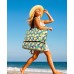 ISEYOU Borsa Mare Donna Grande XXL con Borsa Frigo Staccabile, Borsa Spiaggia Famiglia 49L Impermeabile alla Sabbia con Cerniera, Pieghevole e Leggera Borse Tracolla Per Viaggio, Piscina & Palestra-Pineapple