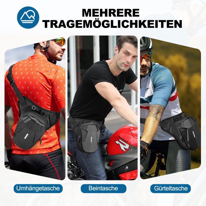 ISEYOU Leg Bag Motorcycle Thigh Bag for Men Women Leg Bag with Removable Leg Straps Multifunctional