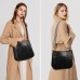 ISEYOU Borsa Tracolla Donna, Borsa a Tracolla in Morbida Pelle PU con Due Spallacci Regolabili Rimovibili Alla Moda, Nero Crossbody Bag per Lavoro Quotidiano, Shopping, Appuntamenti, Viaggi