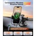 ISEYOU Caricatore Wireless Auto, 15W Supporto Telefono Auto Ricarica Wireless con Auto-Bloccaggio, [Ventosa+Clip] Caricabatterie Wireless Auto Compatibile con iPhone 16 15 Pro Max Plus, Galaxy S22/S23